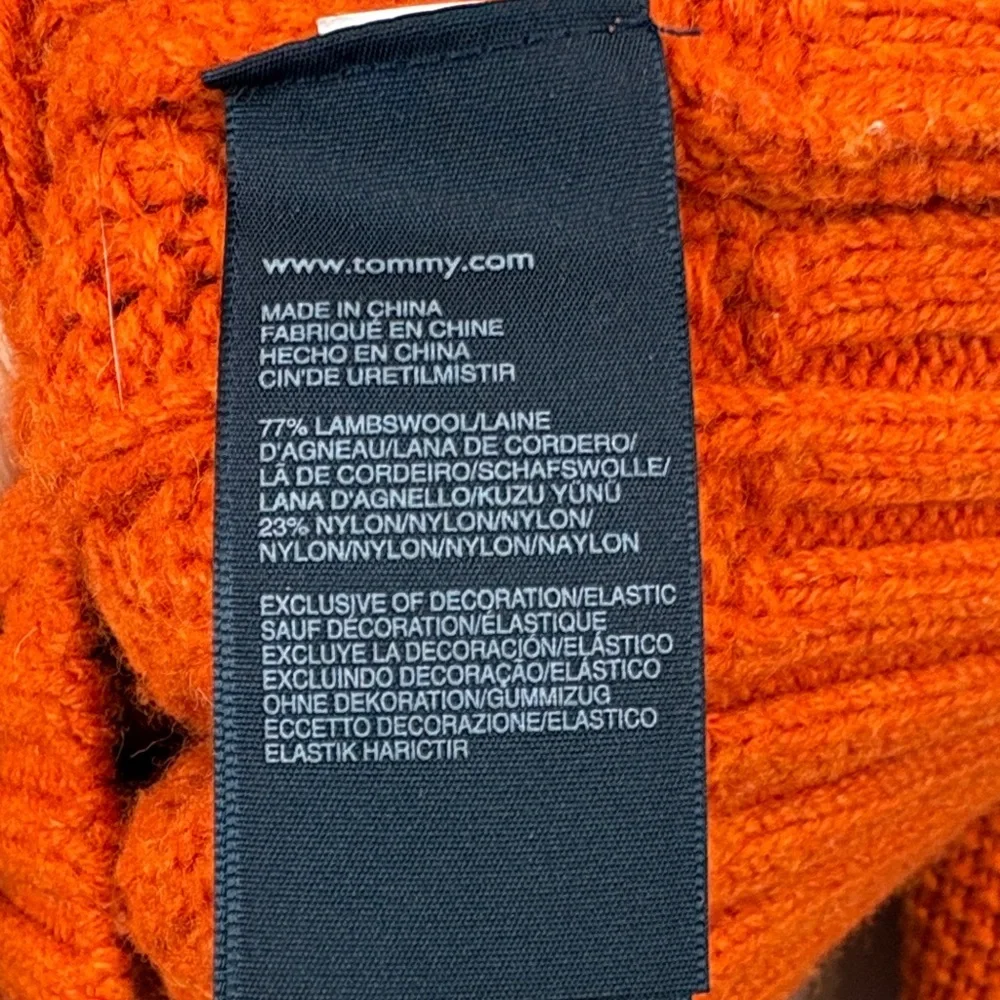 Tommy Hilfiger Vibrant Orange wool roll neck Turtleneck Sweater - Picture 7 of 11